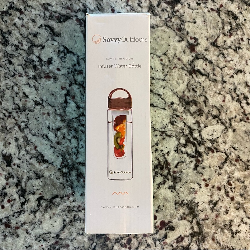 Infuser Water Bottle - Clear and Copper
